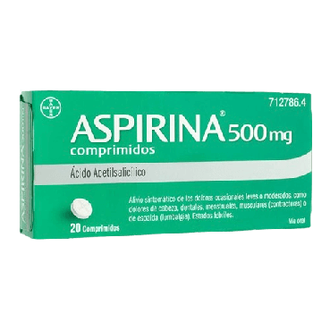 Aspirina 500 mg 20 Comprimidos
