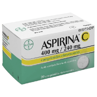 Aspirina C 400 mg/240 mg 20 Comprimidos Efervescendes. Farmacia Llansó
