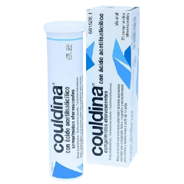 Couldina con Ácido Acetilsalicilico 500 mg/2 mg/7.5 mg 20 Comprimidos Efervescentes. Farmacia Llansó