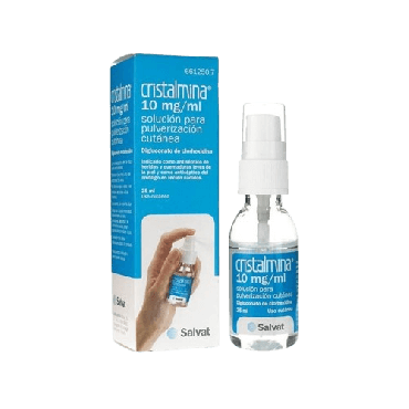 Cristalmina 10 Mg/ML Pulverización Cutánea 25 ml. Heridas piel
