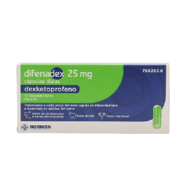 Difenadex 25 Mg 10 cápsulas. Alivio del dolor