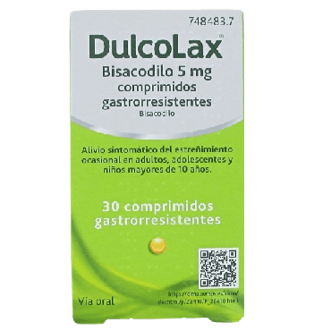Dulcolaxo Bisacodilo 5 mg 30 Comprimidos. Alivio estreñimiento.