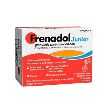 Frenadol Junior 10 Sobres Granulado Solución Oral. Farmacia Llansó