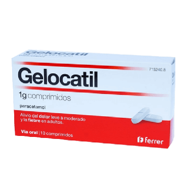 Gelocatil 1 G 10 Comprimidos. Alivio del dolor y la fiebre.