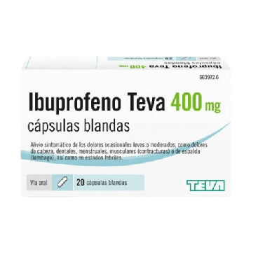 Ibuprofeno Teva 400 mg 20 Cápsulas Blandas. Farmacia Llansó