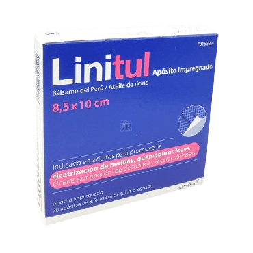 Linitul Cicatrizante 20 Apositos Impregnados 8,5 x 10 cm. Farmacia Llansó