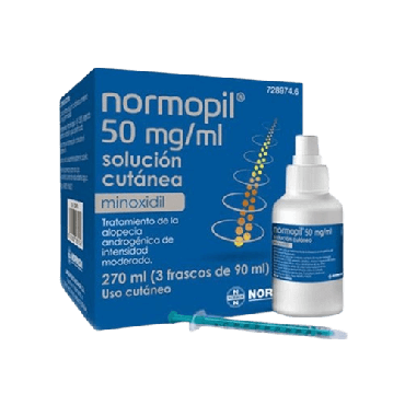 Normopil 50 mg/ml 3 Frascos Solución Cutánea 90 ml. Farmacia Llansó