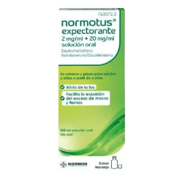 Normotus Expectorante 2 mg/ml + 20 mg/ml Solución oral. Tratamiento catarros y gripes.