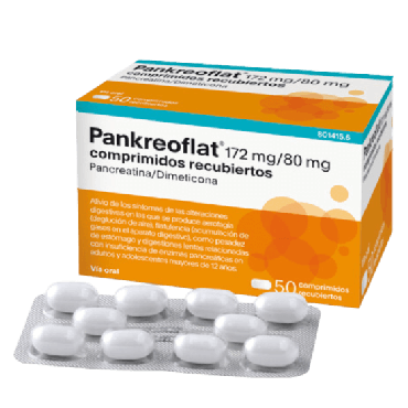 Pankreoflat 172 Mg/80 mg 50 Comprimidos. Alivio digestivo.