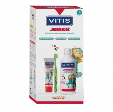 Vitis Junior Pack 1 Colutorio 50 ml + Dentífrico 75 ml + Cepillo
