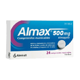 Almax 500 Mg 24 Comprimidos Masticables. Farmacia Llansó