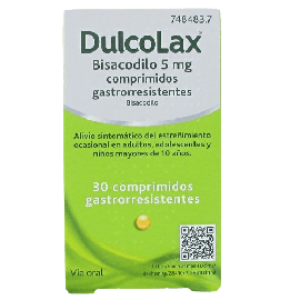 Dulcolaxo Bisacodilo 5 mg 30 Comprimidos. Alivio estreñimiento.
