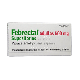 Febrectal Adultos 600 mg 6 Supositorios. Farmacia Llansó