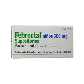 Febrectal Niños 300 Mg 6 Supositorios. Farmacia Llansó