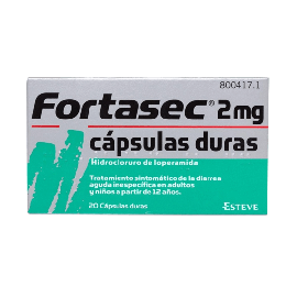 Fortasec 2 mg 20 Cápulas. Tratamiento Diarrea.