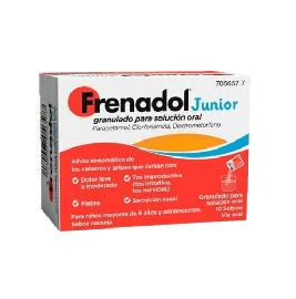 Frenadol Junior 10 Sobres Granulado Solución Oral. Farmacia Llansó