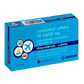 Normostop Cafeina 50 MG 12 Comprimidos Recubiertos. Farmacia Llansó