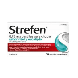 Strefen 8.75 mg 16 Pastillas para Chupar (Sabor Miel y Eucalipto)